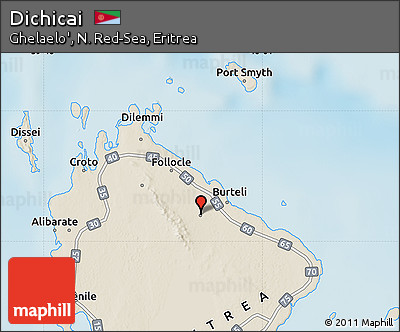 Shaded Relief Map of Dichicai