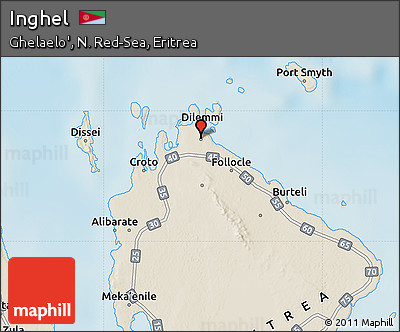 Shaded Relief Map of Inghel