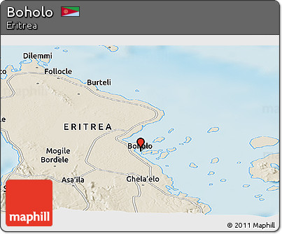 Shaded Relief Panoramic Map of Boholo