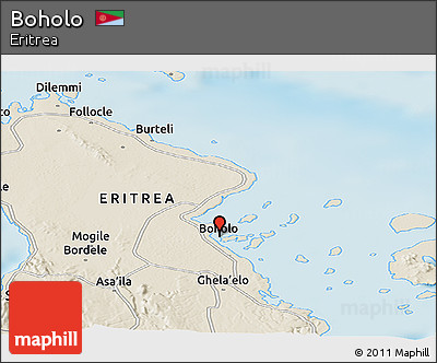 Shaded Relief Panoramic Map of Boholo