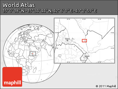 Blank Location Map of the Area around 15° 17' 31" N, 42° 34' 30" E