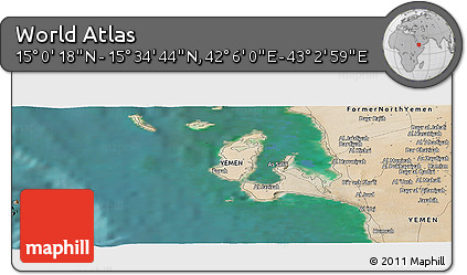 Satellite Panoramic Map of the Area around 15° 17' 31" N, 42° 34' 30" E