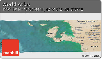 Satellite Panoramic Map of the Area around 15° 17' 31" N, 42° 34' 30" E