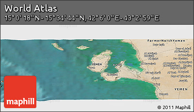 Satellite Panoramic Map of the Area around 15° 17' 31" N, 42° 34' 30" E