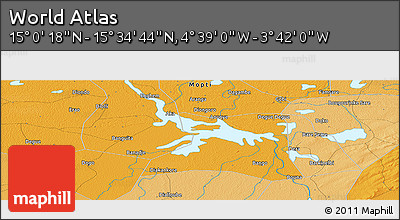 Political Panoramic Map of the Area around 15° 17' 31" N, 4° 10' 30" W