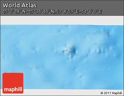 Physical 3D Map of the Area around 15° 17' 31" N, 53° 37' 30" E