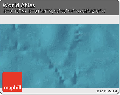 Satellite 3D Map of the Area around 15° 17' 31" N, 55° 10' 29" W