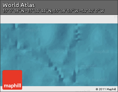 Satellite 3D Map of the Area around 15° 17' 31" N, 55° 10' 29" W
