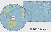 Savanna Style Location Map of the area around 15° 17' 31" N, 55° 10' 29" W, hill shading