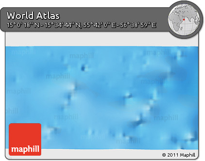 Shaded Relief 3D Map of the Area around 15° 17' 31" N, 56° 10' 29" E