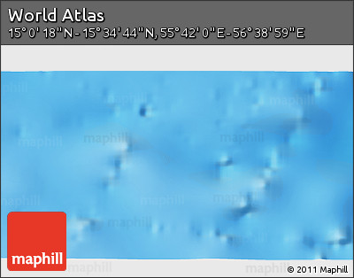 Shaded Relief 3D Map of the Area around 15° 17' 31" N, 56° 10' 29" E