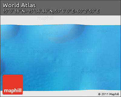 Physical 3D Map of the Area around 15° 17' 31" N, 59° 34' 30" E