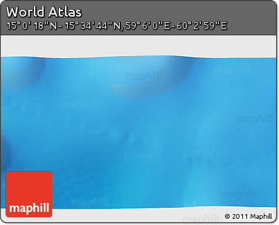 Physical 3D Map of the Area around 15° 17' 31" N, 59° 34' 30" E