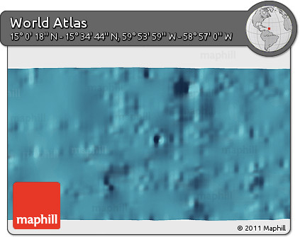 Satellite 3D Map of the Area around 15° 17' 31" N, 59° 25' 29" W