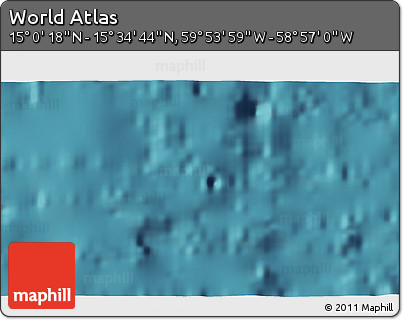 Satellite 3D Map of the Area around 15° 17' 31" N, 59° 25' 29" W