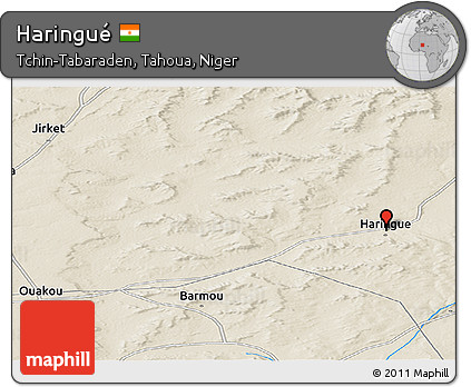 Shaded Relief Panoramic Map of Haringué