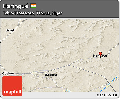 Shaded Relief Panoramic Map of Haringué