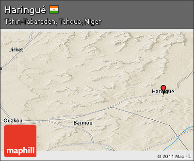 Shaded Relief Panoramic Map of Haringué