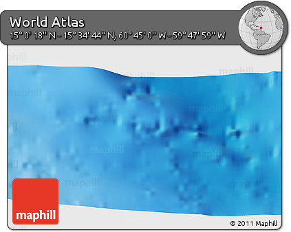Physical 3D Map of the Area around 15° 17' 31" N, 60° 16' 29" W