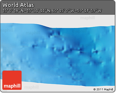 Physical 3D Map of the Area around 15° 17' 31" N, 60° 16' 29" W