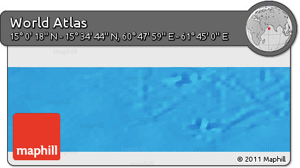 Physical Panoramic Map of the Area around 15° 17' 31" N, 61° 16' 29" E