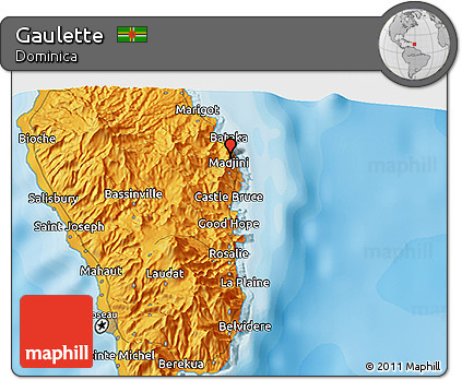 Political 3D Map of Gaulette