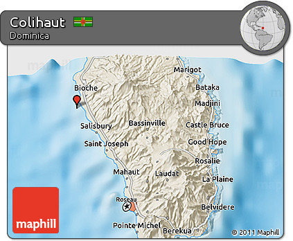 Shaded Relief 3D Map of Colihaut