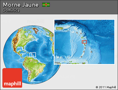 Physical Location Map of Morne Jaune