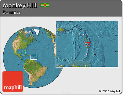 Satellite Location Map of Monkey Hill