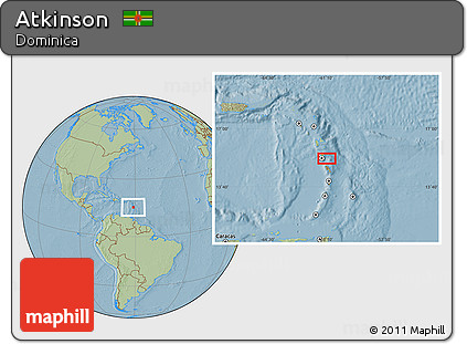 Savanna Style Location Map of Atkinson, hill shading