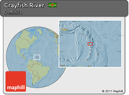Savanna Style Location Map of Crayfish River, hill shading
