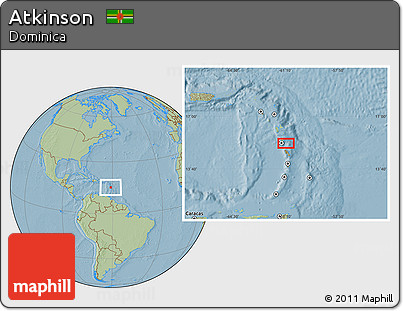 Savanna Style Location Map of Atkinson, hill shading