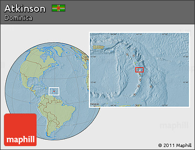 Savanna Style Location Map of Atkinson, hill shading