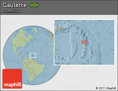 Savanna Style Location Map of Gaulette, hill shading