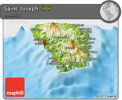 Physical Panoramic Map of Saint Joseph