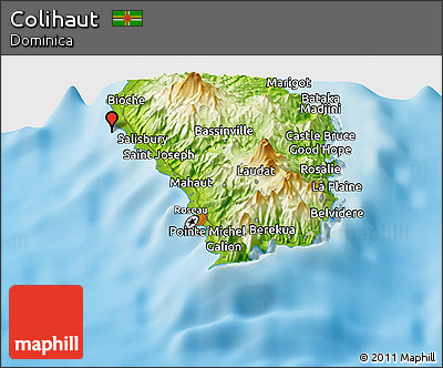 Physical Panoramic Map of Colihaut