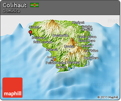 Physical Panoramic Map of Colihaut