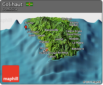 Satellite Panoramic Map of Colihaut