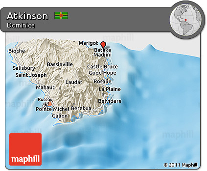 Shaded Relief Panoramic Map of Atkinson
