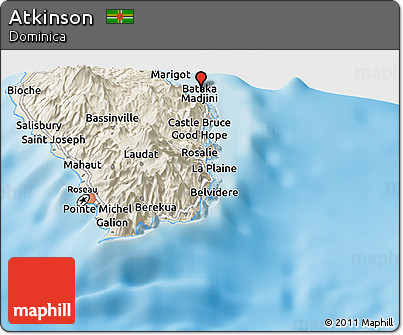 Shaded Relief Panoramic Map of Atkinson