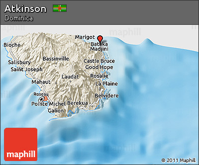 Shaded Relief Panoramic Map of Atkinson