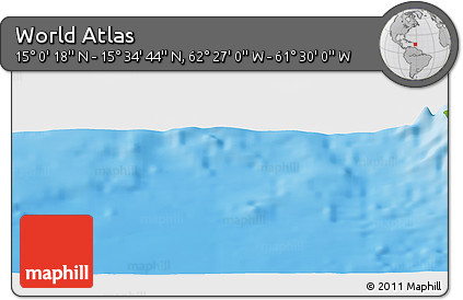 Physical Panoramic Map of the Area around 15° 17' 31" N, 61° 58' 30" W
