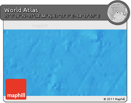 Physical 3D Map of the Area around 15° 17' 31" N, 63° 49' 30" E