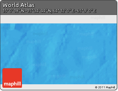 Physical 3D Map of the Area around 15° 17' 31" N, 64° 40' 30" E