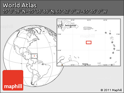 Blank Location Map of the Area around 15° 17' 31" N, 66° 13' 29" W