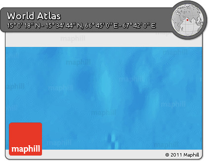 Physical 3D Map of the Area around 15° 17' 31" N, 67° 13' 29" E