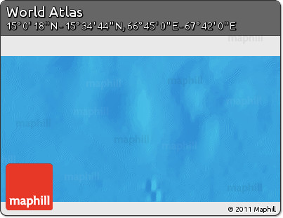 Physical 3D Map of the Area around 15° 17' 31" N, 67° 13' 29" E