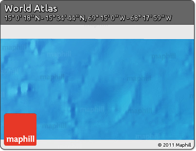 Physical 3D Map of the Area around 15° 17' 31" N, 68° 46' 30" W