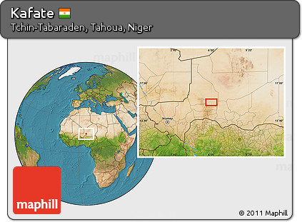 Satellite Location Map of Kafate