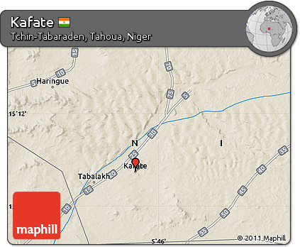 Shaded Relief Map of Kafate